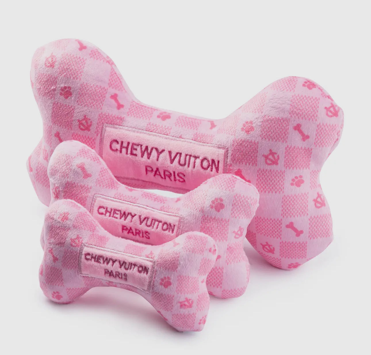 "Chewy Vuitton" Plush Pink Dog Toy