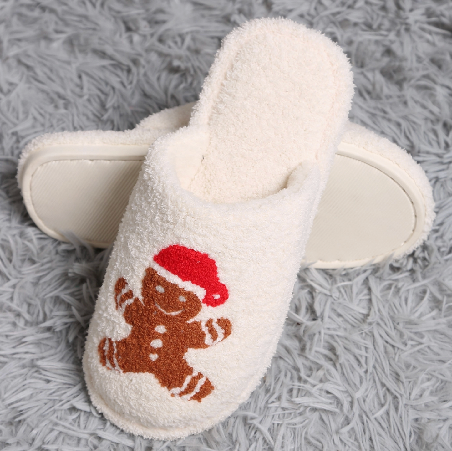 Gingerbread Print Indoor Home Slippers